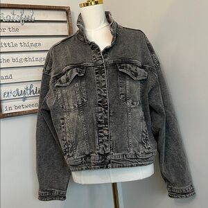 Wild Fable Black Denim Jacket Stonewashed Quality Made Size XXL